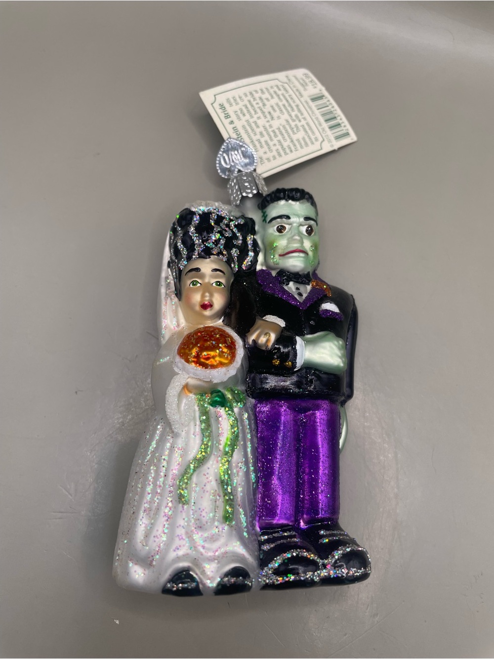 Old World 2012 Halloween Frankenstein & Bride Christmas 4.5” Ornament NWT